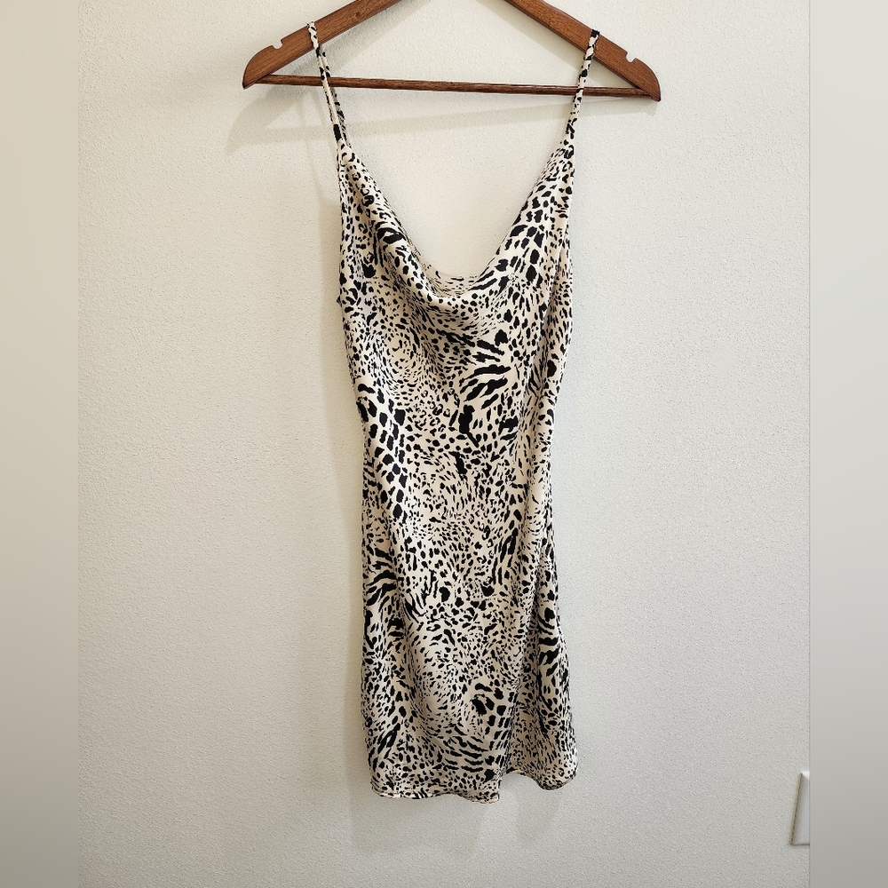 Timing Black And Cream Cowel Neck Dress